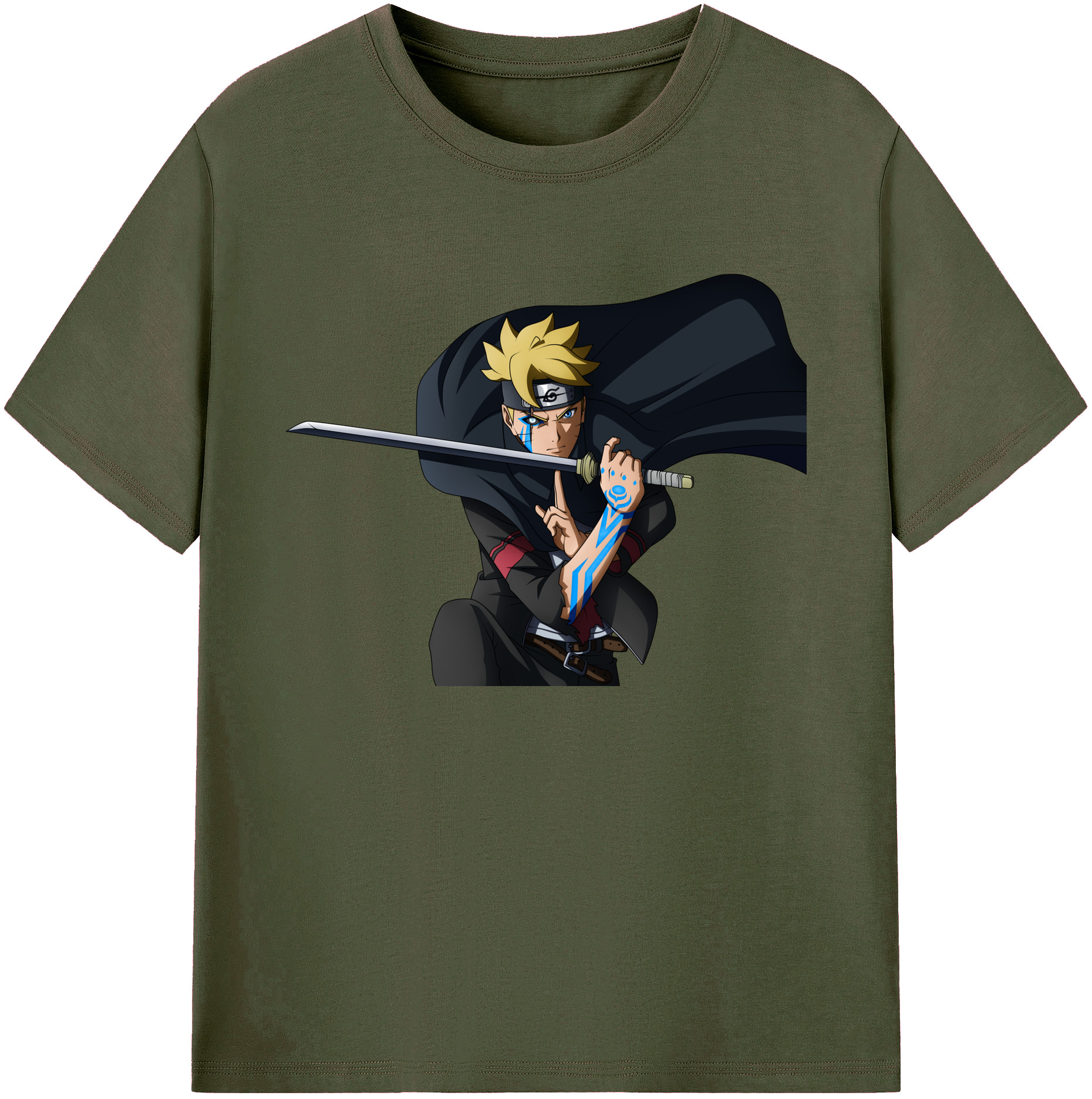 （画像用） NARUTO -ナルト- うずまき ボルト Uzumaki Boruto 綿100％ メンズ半袖Tシャツ｜肌触りやわらか＆通気性